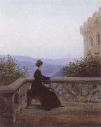 Carl Gustav Carus Woman on a Balcony Spain oil painting artist